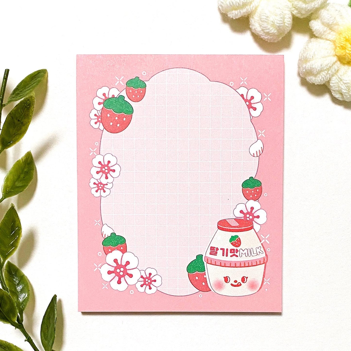 Strawberry Milk memo pad