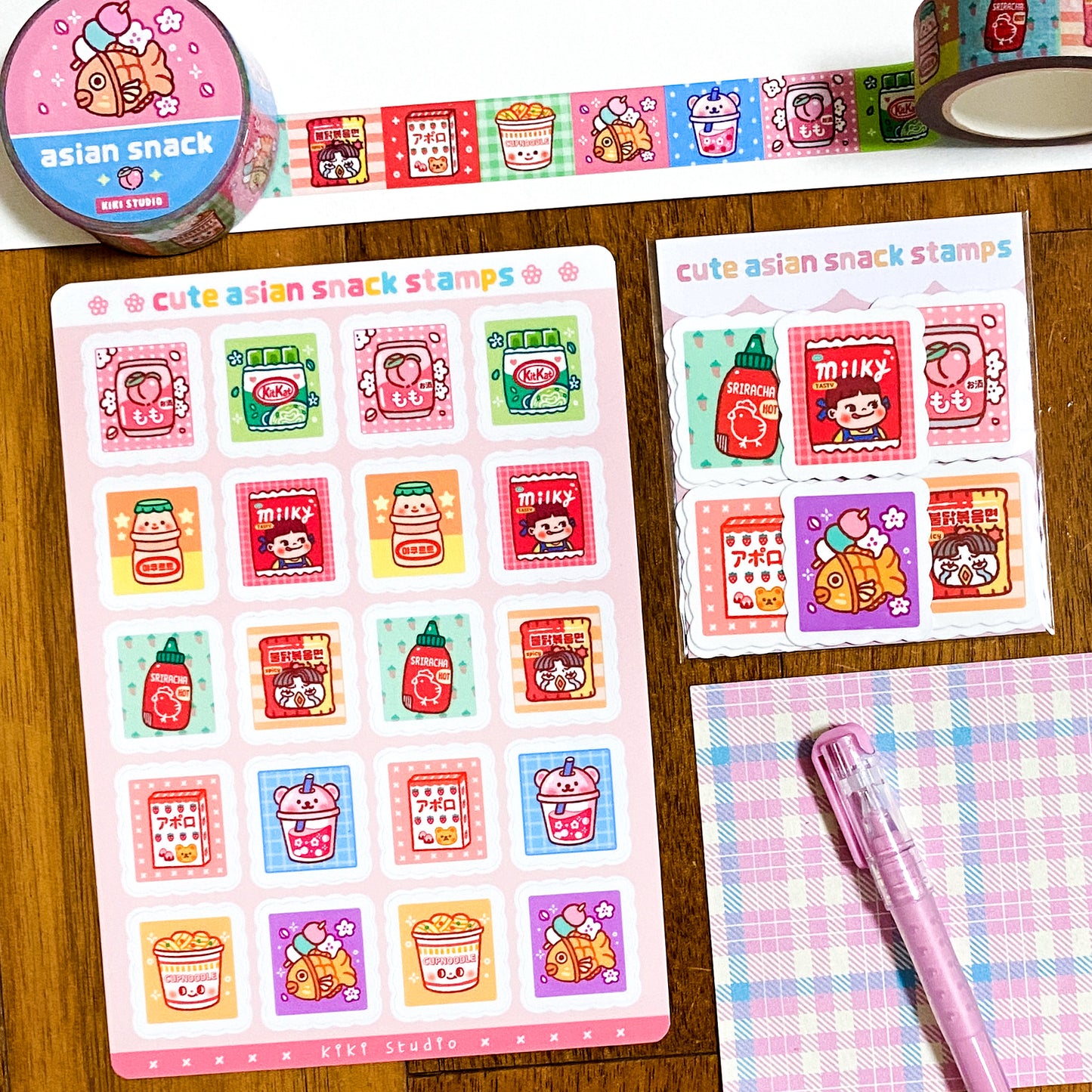 10 Asian Snack Stamps Sticker Pack