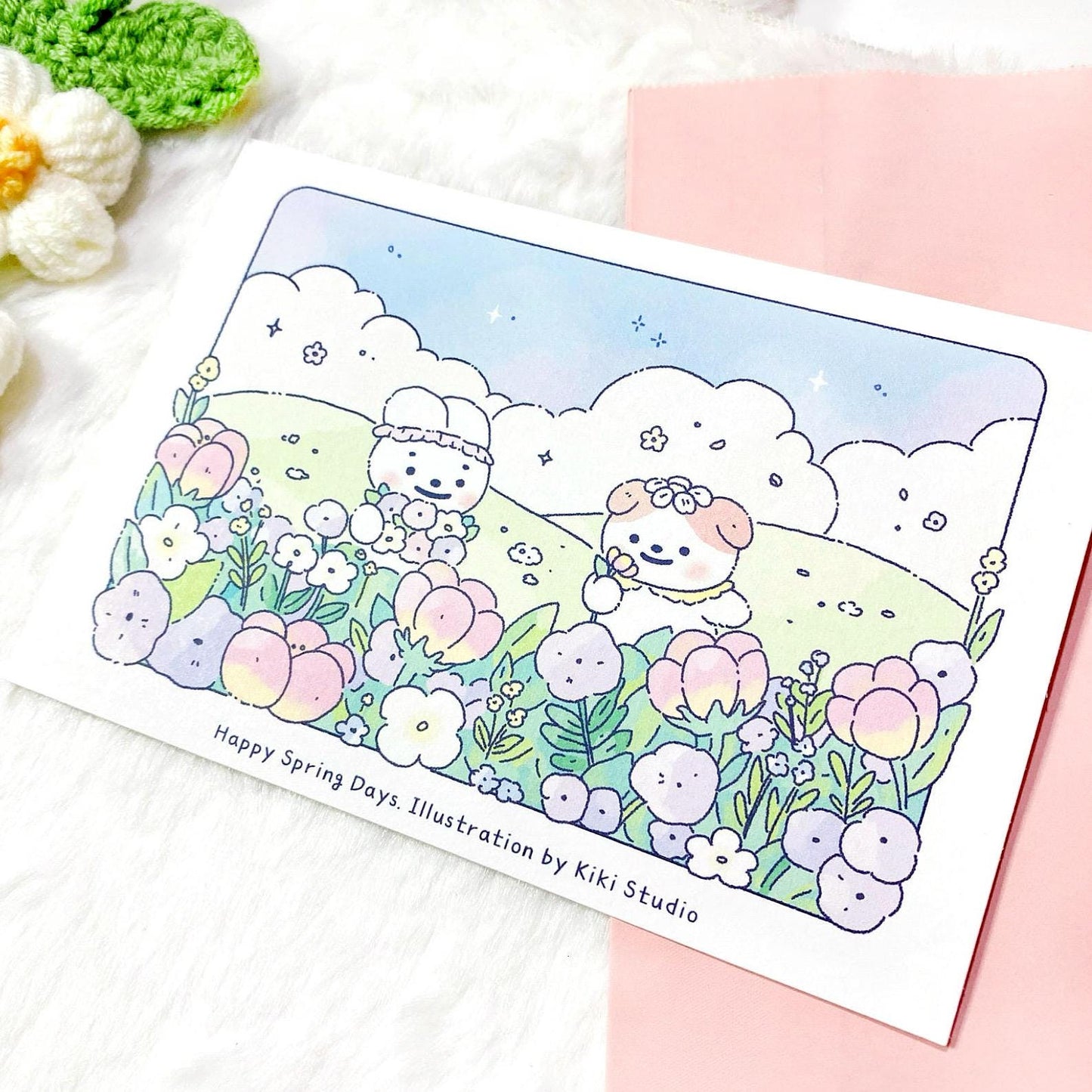 幸せな春の日ポストカード