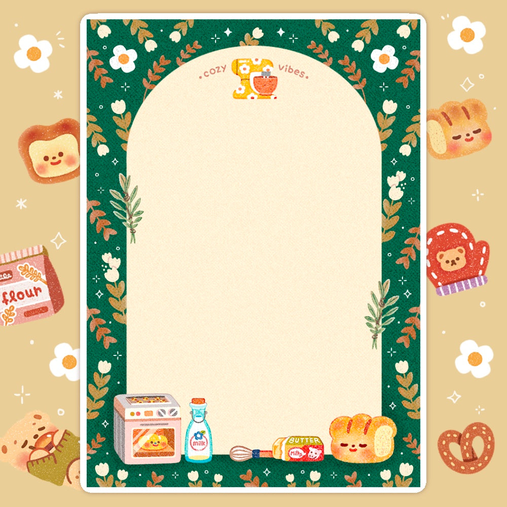 Cozy Bakery memo pad