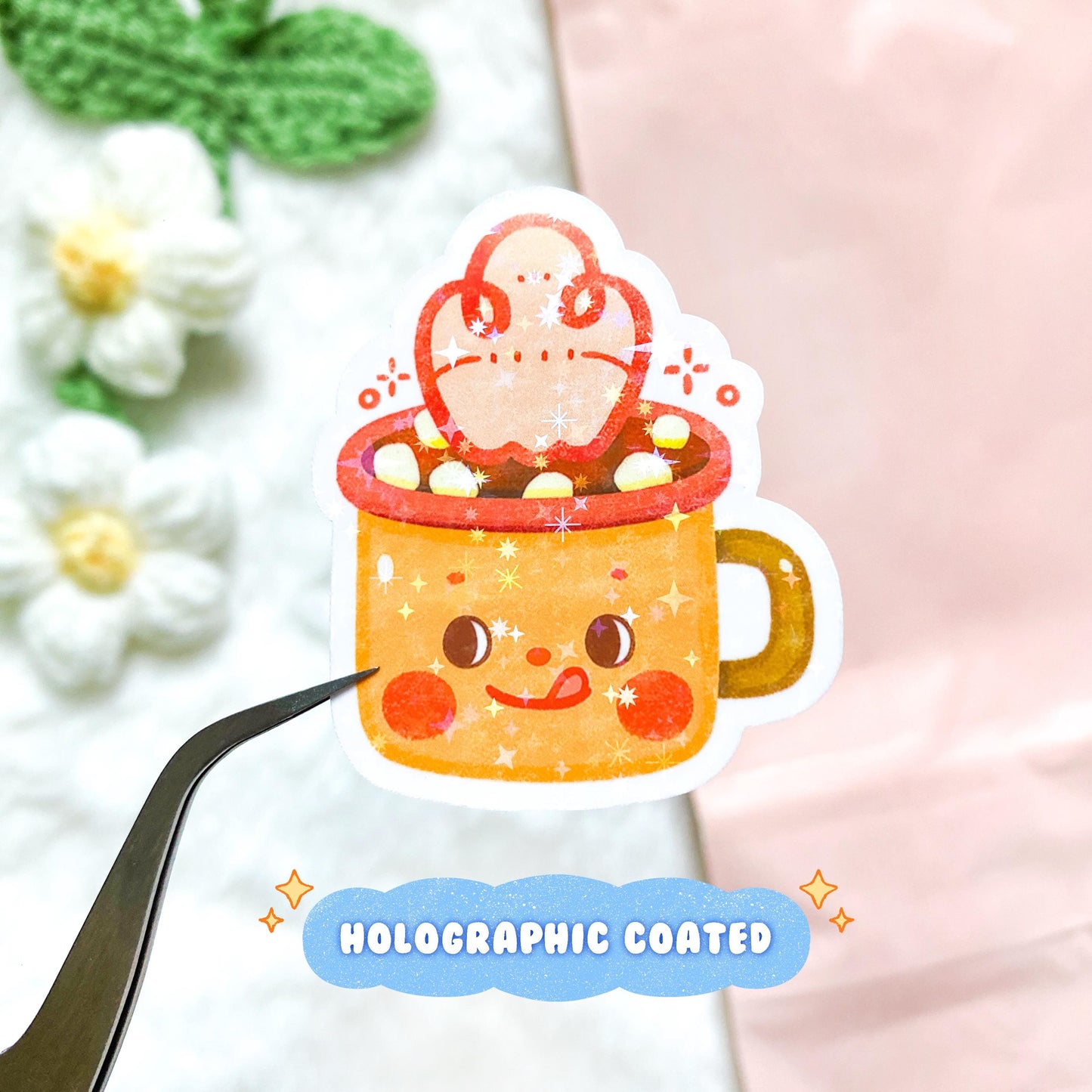 Kawaii Marshmallow Mug Vinyl Sticker