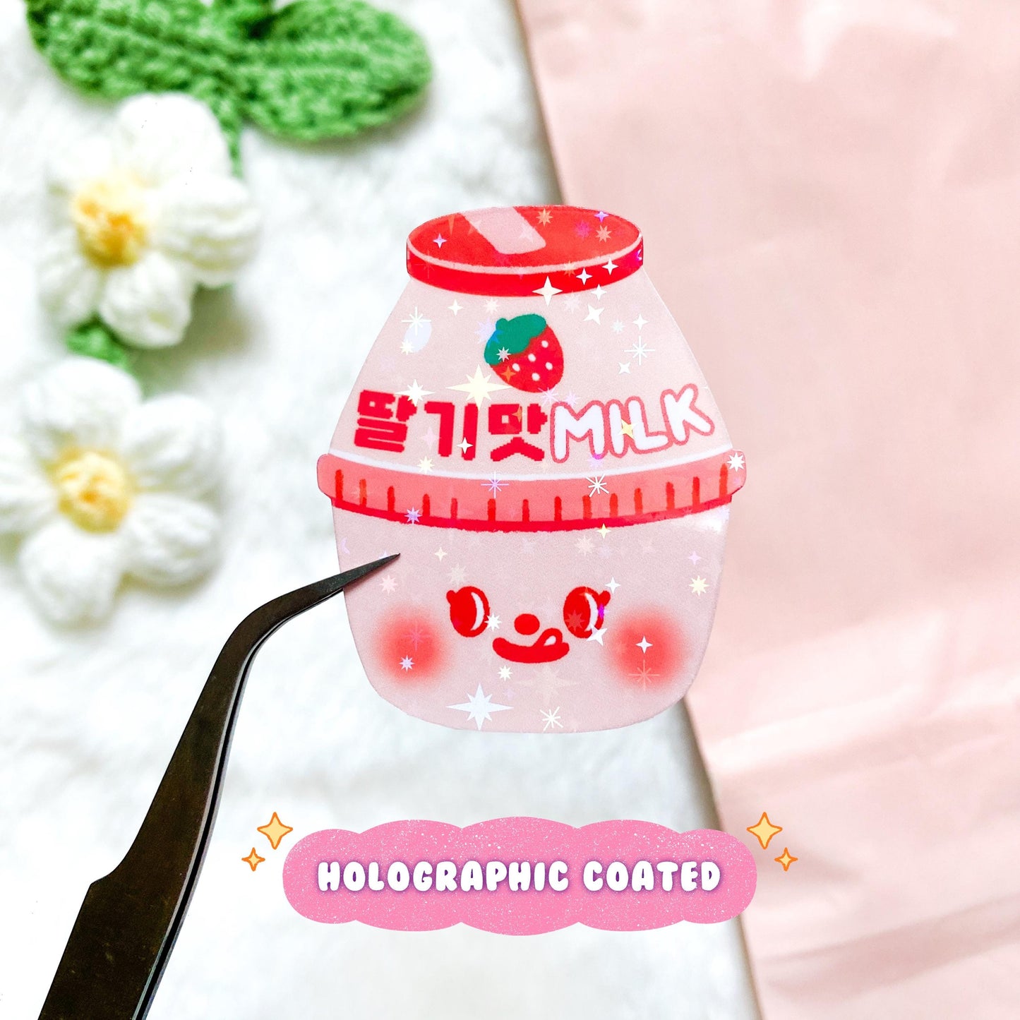 Korean Strawberry Milk Vinyl Sticker