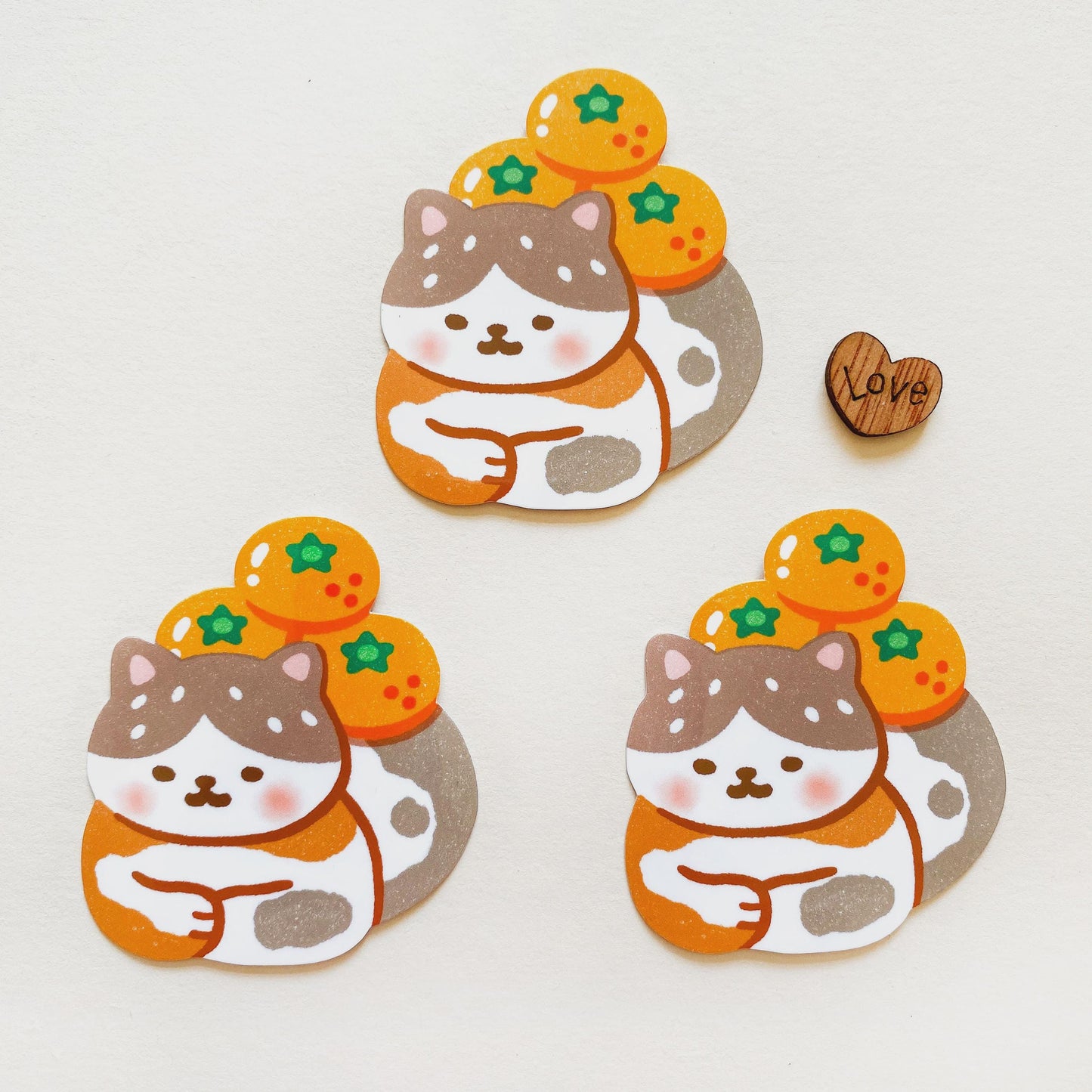 Cozy Satsuma Cat Vinyl Sticker