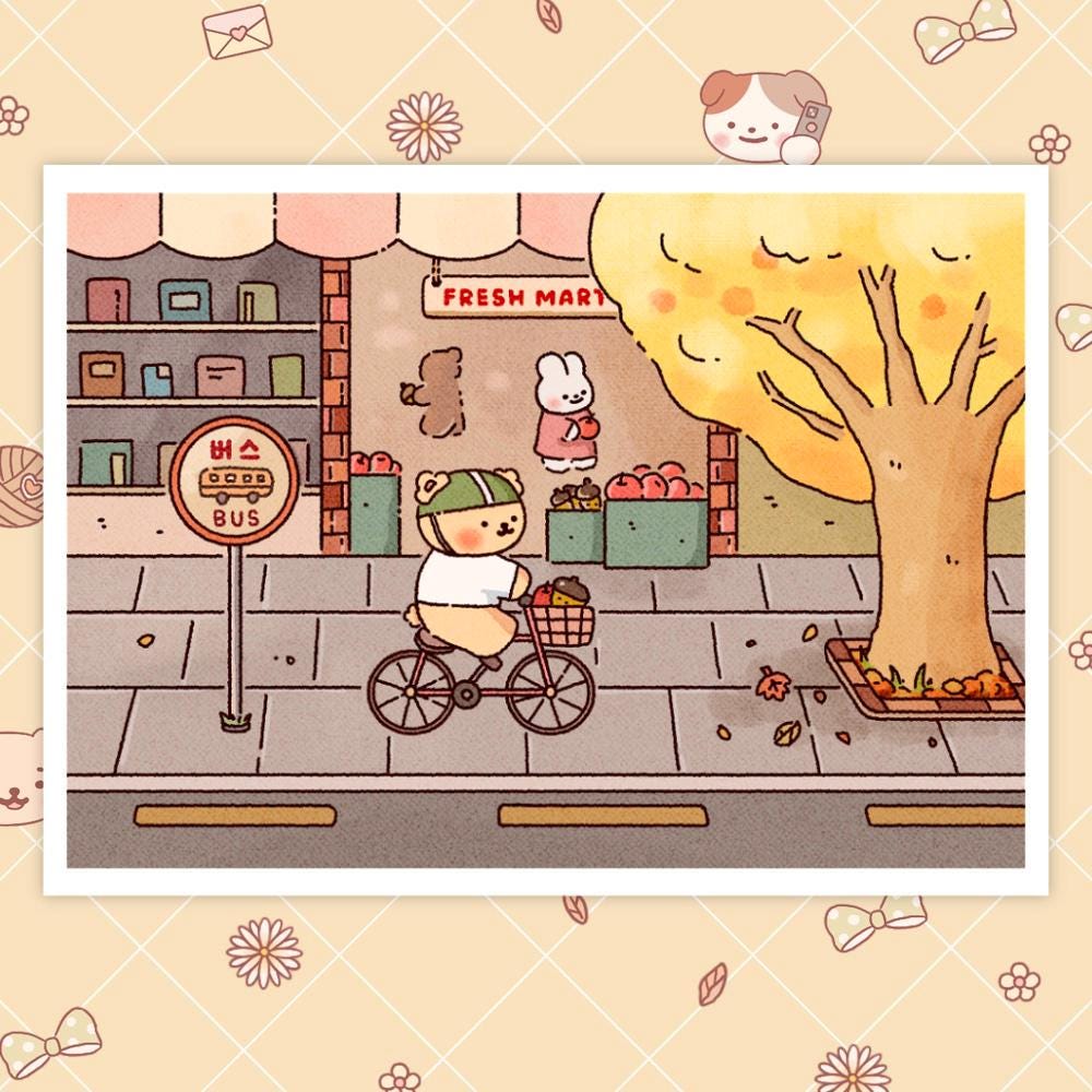 12枚のかわいいイラスト背景シール