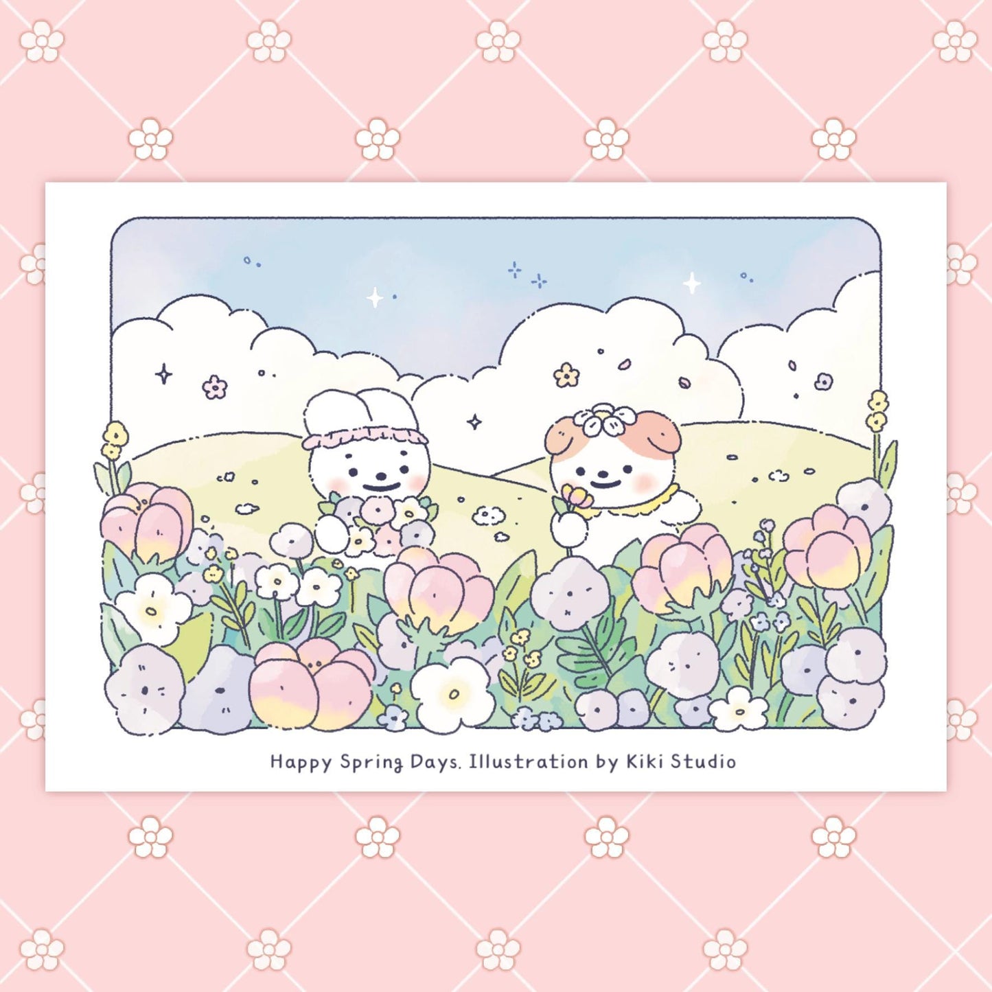 幸せな春の日ポストカード