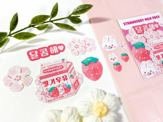 いちごミルクステッカーパック10枚