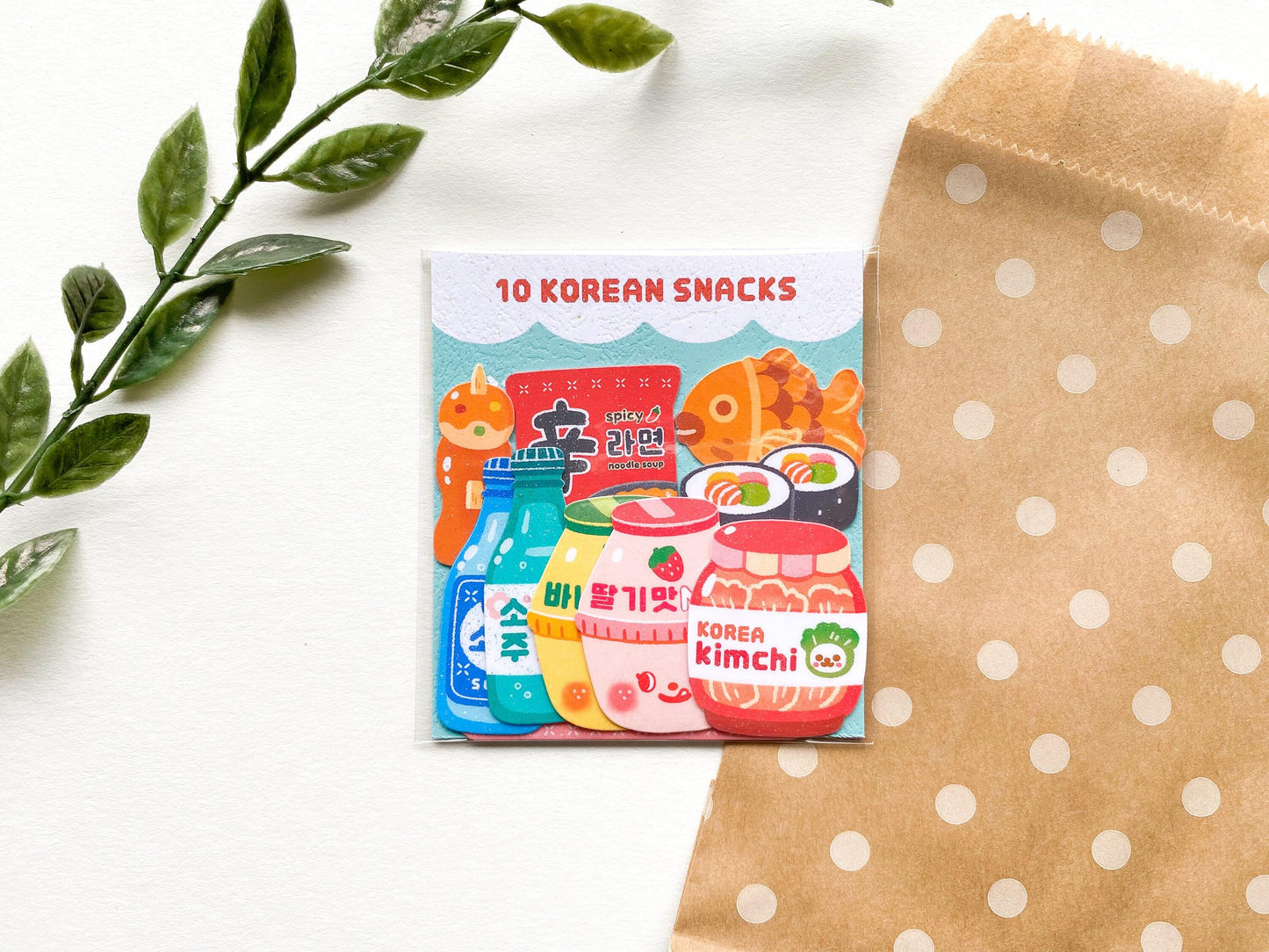 10 Korean Snacks Sticker Pack