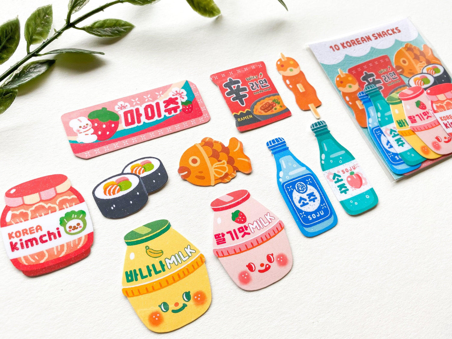 10 Korean Snacks Sticker Pack