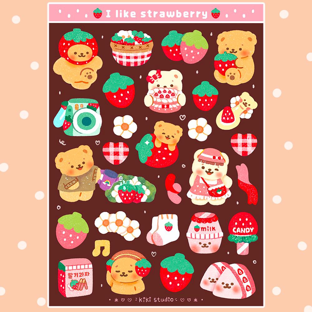 I Like Strawberry Sticker Sheet
