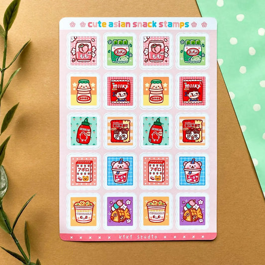 アジア スナック 切手 シールシート