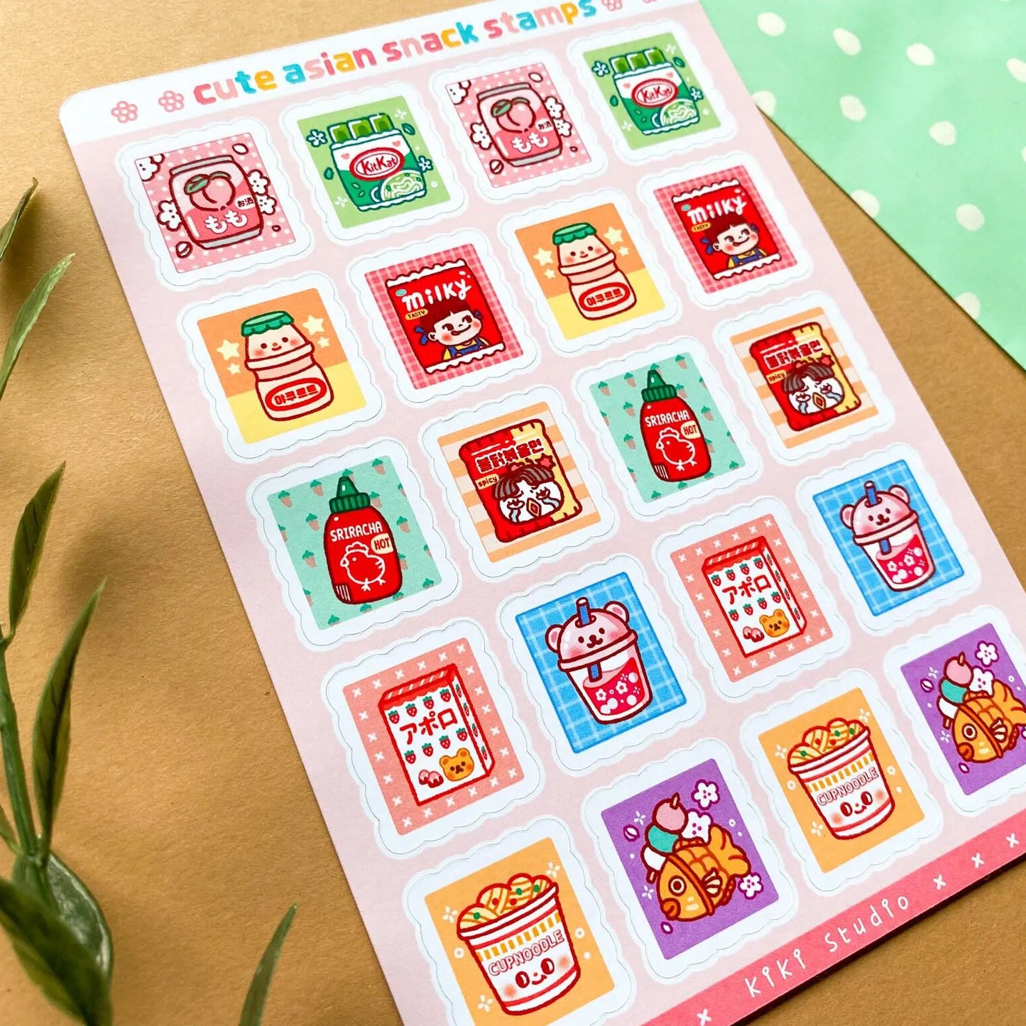 Asian Snack Stamps Sticker Sheet