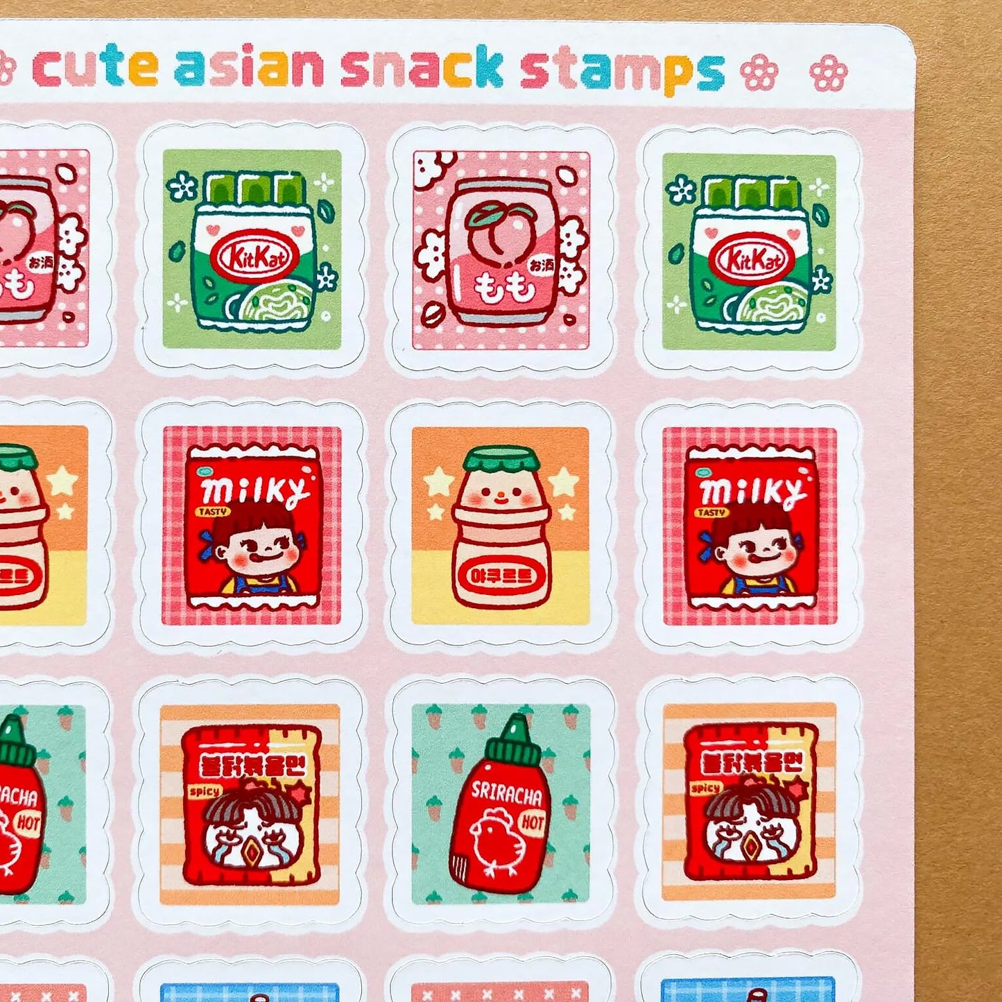 Asian Snack Stamps Sticker Sheet